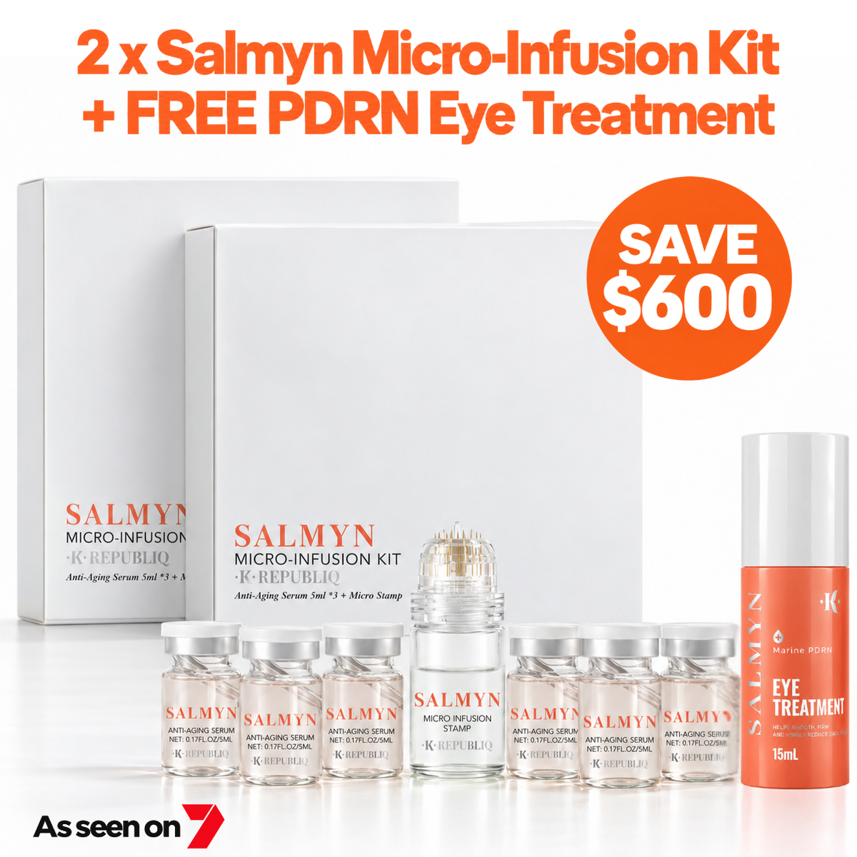 TV Offer Salmyn Micro-Infusion 2 Months Supply + FREE PDRN Eye Treatment K Republiq