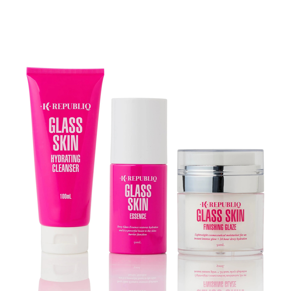Glass Skin Cleanser + Essence + Finishing Glaze Trio K Republiq Skincare
