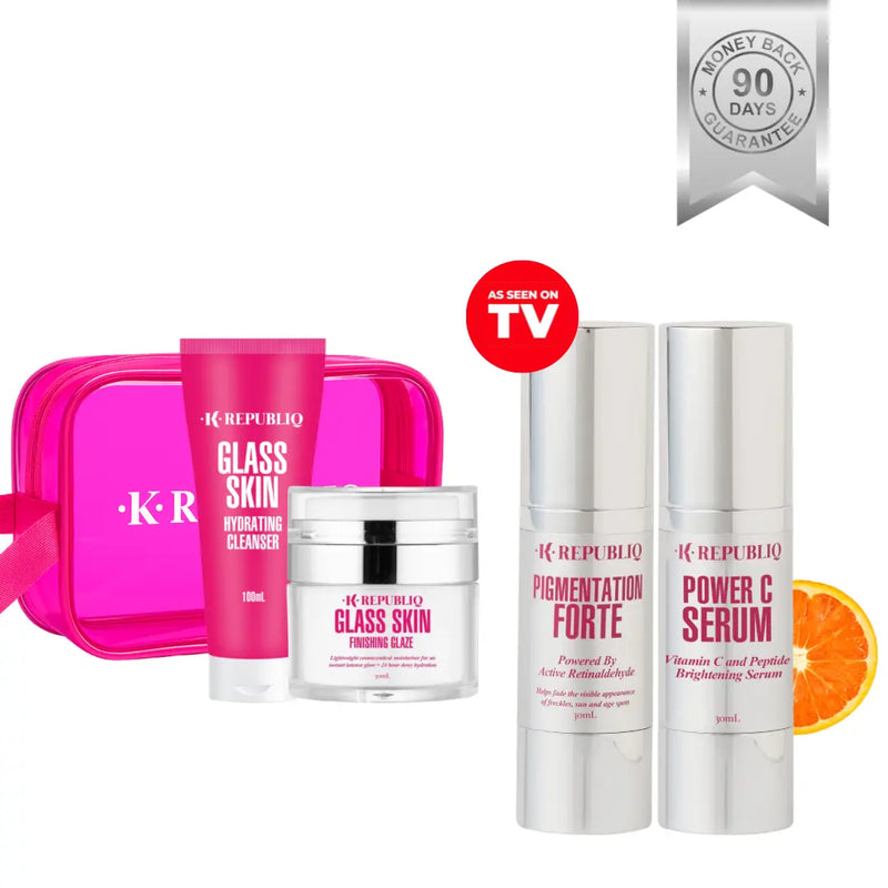 TV OFFER Pigmentation Serum + POWER C SERUM + CLEANSER + FINISHING GLAZE K Republiq Skincare