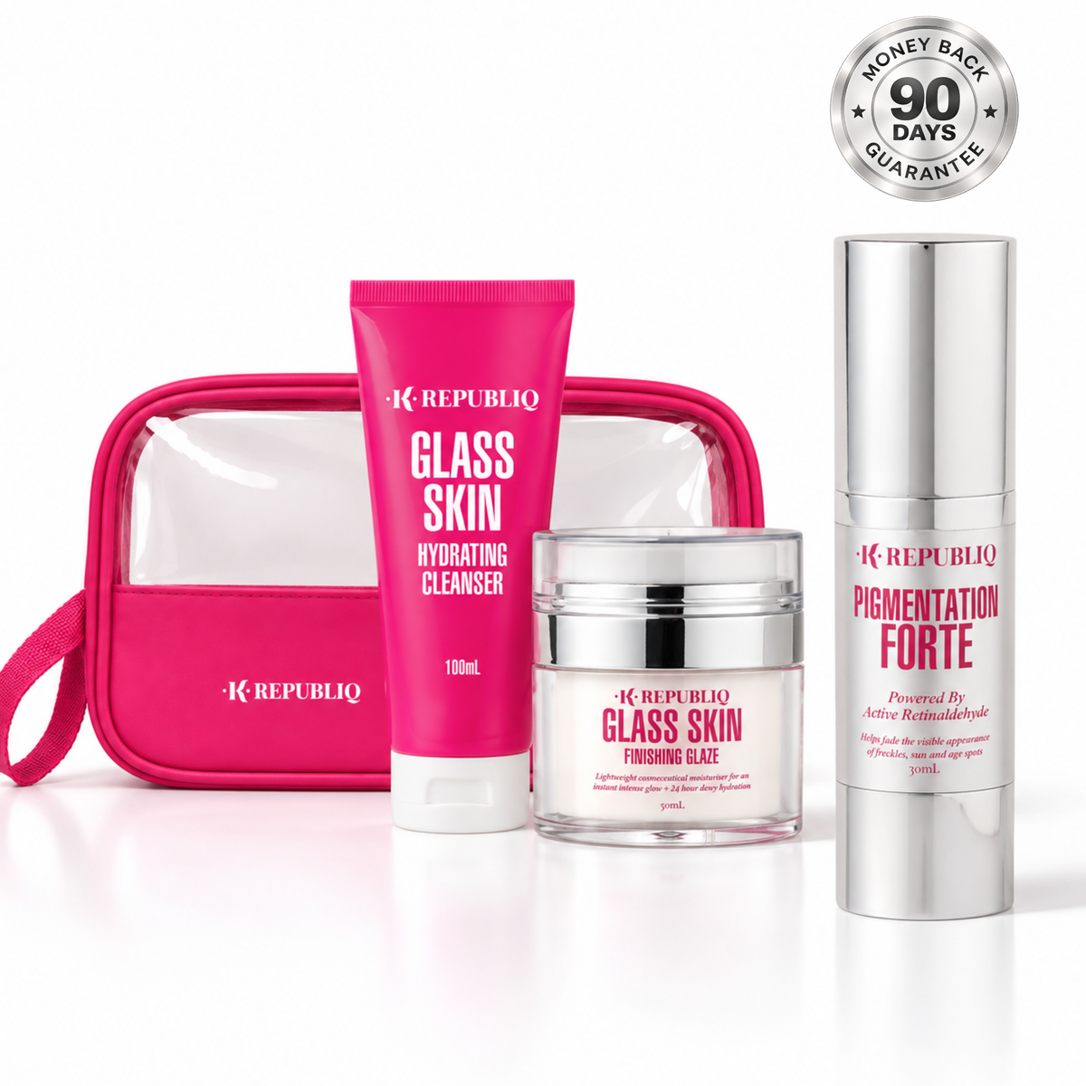 TV OFFER Pigmentation  Serum + CLEANSER + FINISHING GLAZE + BAG K Republiq Skincare